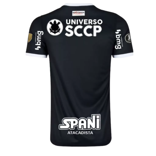 Camisa Corinthians Away 22/23 - Libertadores 2023 Com Patrocínio e Patchs - Torcedor - Masculino - Branca
