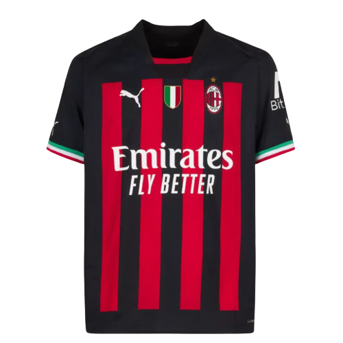 Camisa Milan Home 22/23 - Torcedor - Masculino - Preta e Vermelha